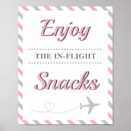 Snacks Food Bord Travel Airplane Party Poster