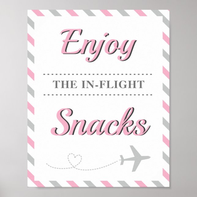 Snacks Food Bord Travel Airplane Party Poster (Framsidan)