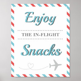 Snacks Food Bord Travel Airplane Party Poster