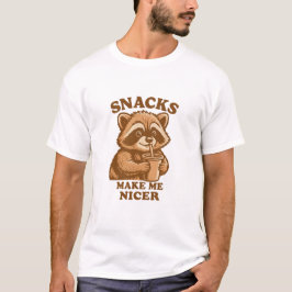 Snacks Gör Mig Snällare Rolig Tvättbjörn T Shirt