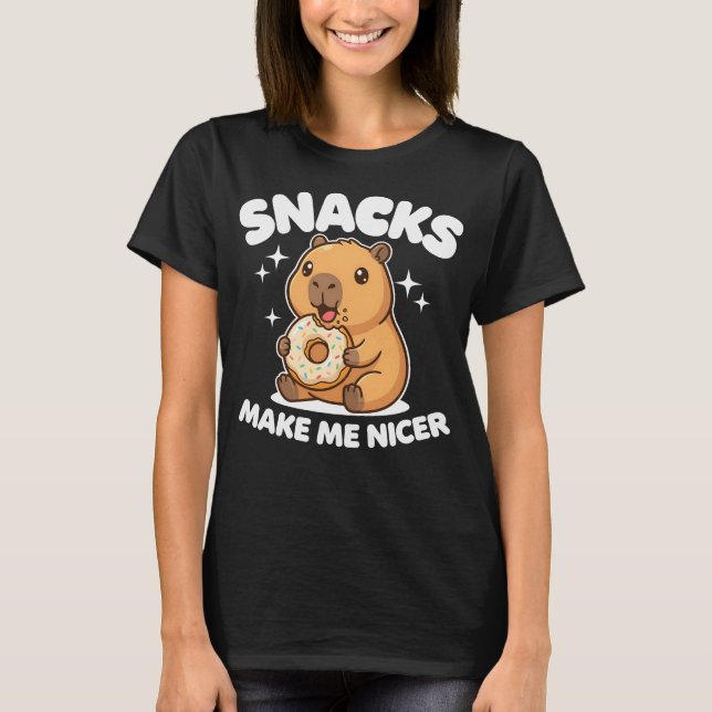 Snacks gör mig trevligare t shirt (Framsida)