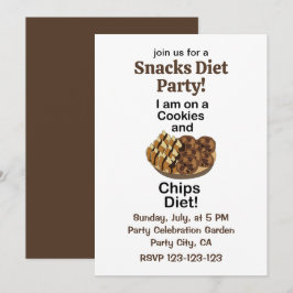 Snacks Jag är på kakor och chips-diet Roligt party Inbjudningar