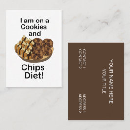 Snacks Jag är på kakor och chips dietmat Visitkort