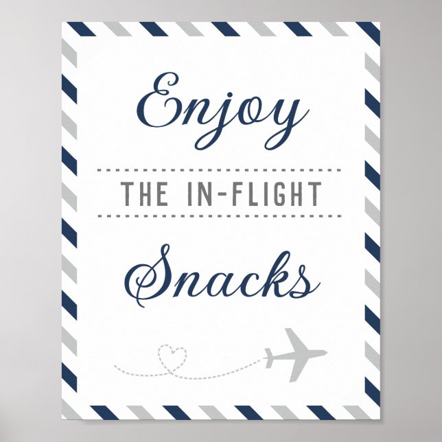 Snacks Mat Resa Flygplan Flygbolag Party Poster (Framsidan)