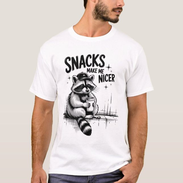 Snacks med rashon gör mig Nicer T Shirt (Framsida)