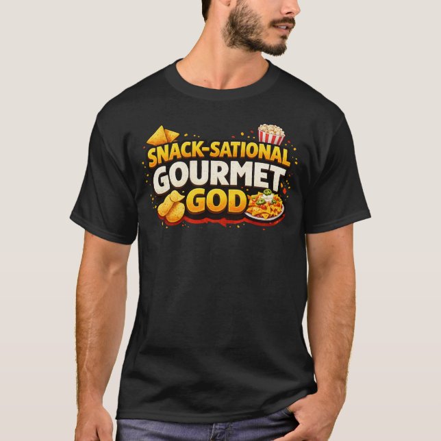 Snacks-sensations Gourmet Gud!  Slogan T-Shirt (Framsida)