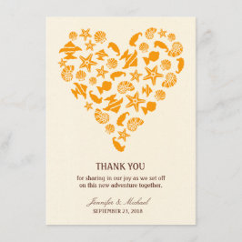 Snäckskal & bröllop för strand för tack kort