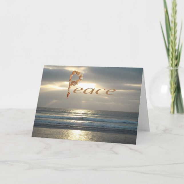 Snäckskal för hav för fred lugnat Handcrafted foto Kort (Framsida)