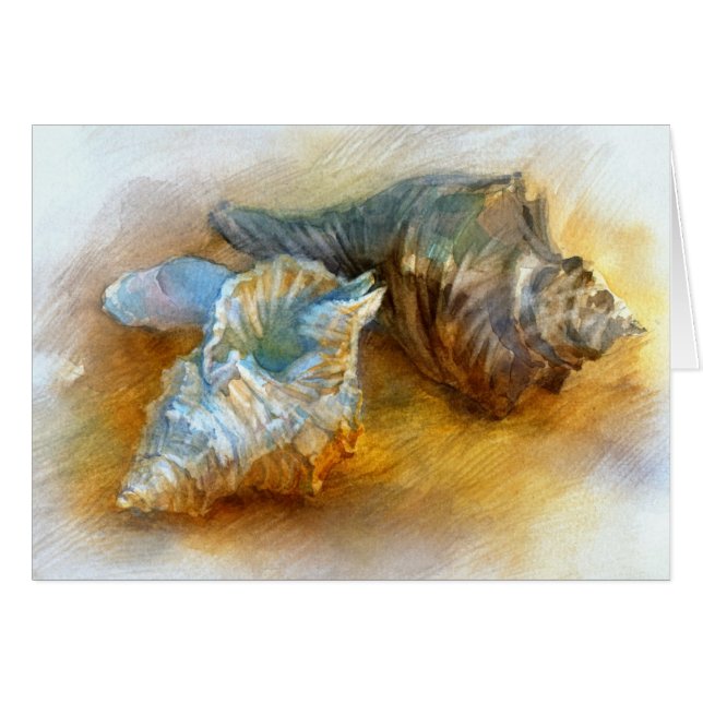 Snäckskal på stranden hälsningskort (Framsidan Horizontal)