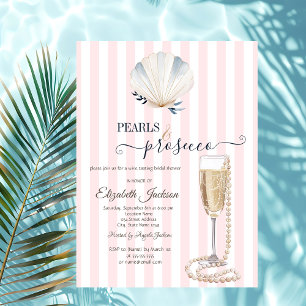 Snäckskal Pärlor & Prosecco Rosa Randig Inbjudningar