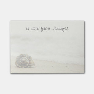 Snäckskal som är ensamt på strand post-it block