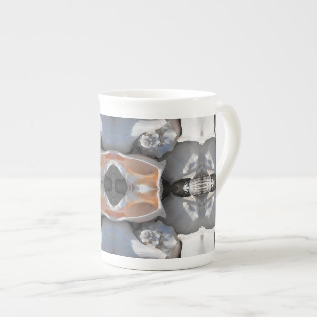 Snäckskalsmönster Benporslin Mugg (Framsida höger)