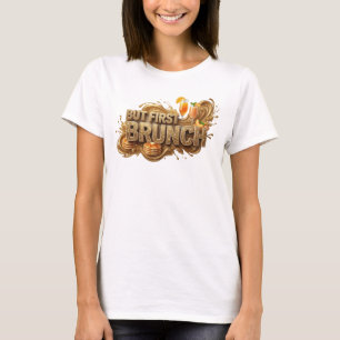 Snadjig Orange MEN FÖRST BRUNCH Textdesign T Shirt