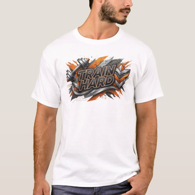 Snadjig Orange TRÄNA HÅRT T-shirt (Framsida)
