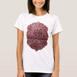 Snadjig Rosa LOS ANGELES Skräddarsydd T-shirt