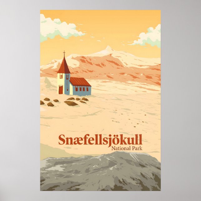 Snaefellsjokull nationalpark Island Resa Poster (Framsidan)
