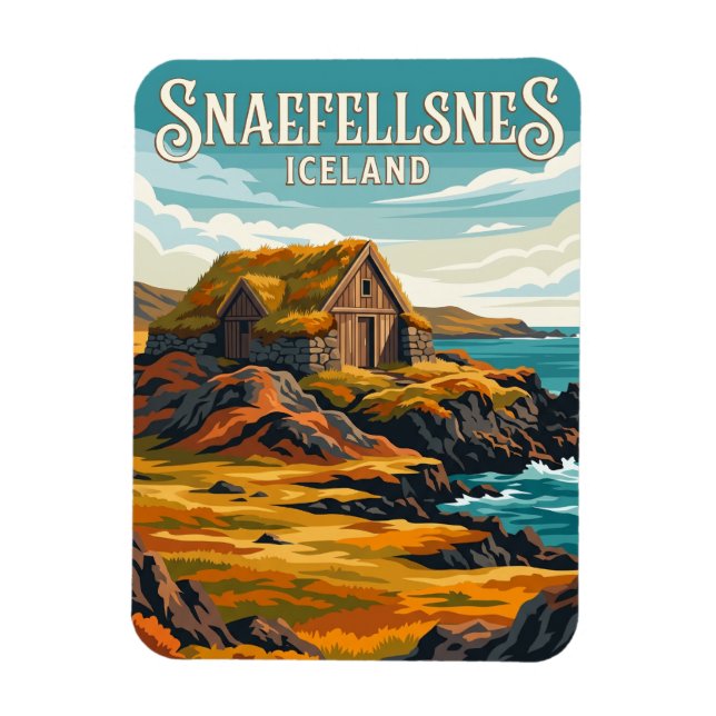 Snaefellsnes-halvön Island Magnet (Vertikal)