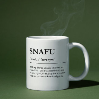 SNAFU Definition Mug Rolig Förkortning Kontorshumo Kaffemugg