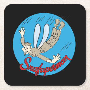 Snafuperman Tony LeVier P-38 Lightning Noseart Underlägg Papper Kvadrat