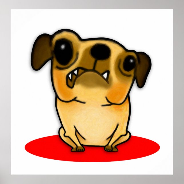 Snaggle Tooth Pug Poster (Framsidan)