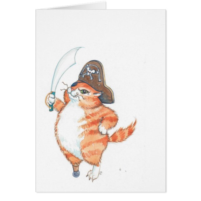 SnaggleToothTom… den ljust rödbrun piraten… Hälsningskort (Framsidan)