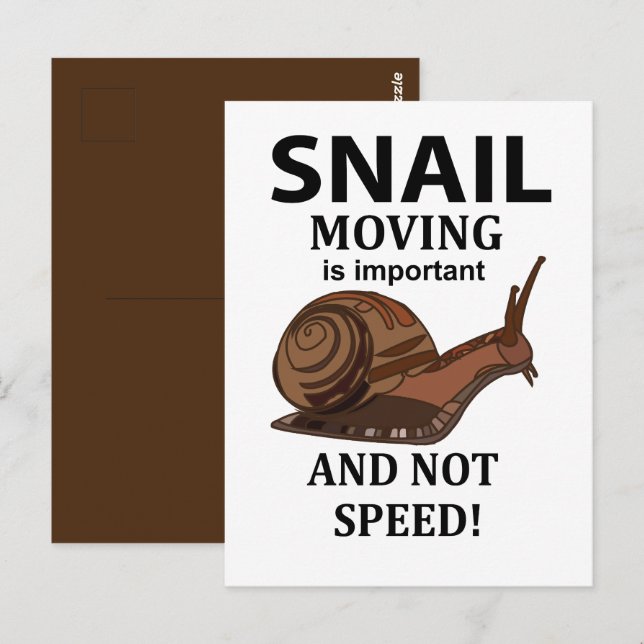 Snail Djur Citat Typografi Snail Vykort (Fram/baksida)