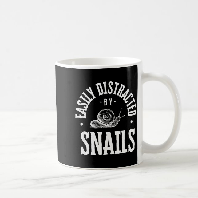 Snail Lover Easily Distracted By Snails, Funny Sna Kaffemugg (Höger)
