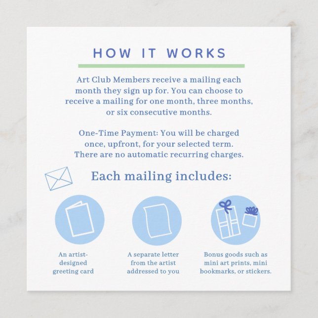 snail mail art club invitation inbjudningar (Framsida)