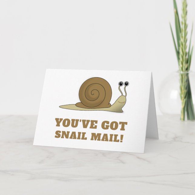 Snail Mail Cute Funny Retro Kort (Framsida)