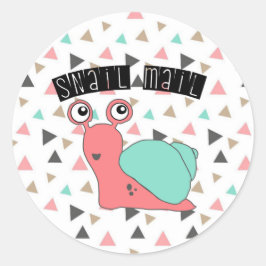 Snail Mail-klistermärke - geometrisk design! Runt Klistermärke