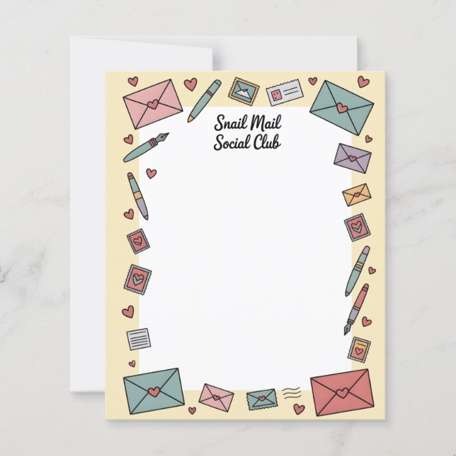 Snail Mail Social Pen Pal Letter Writing Paper (Framsida)