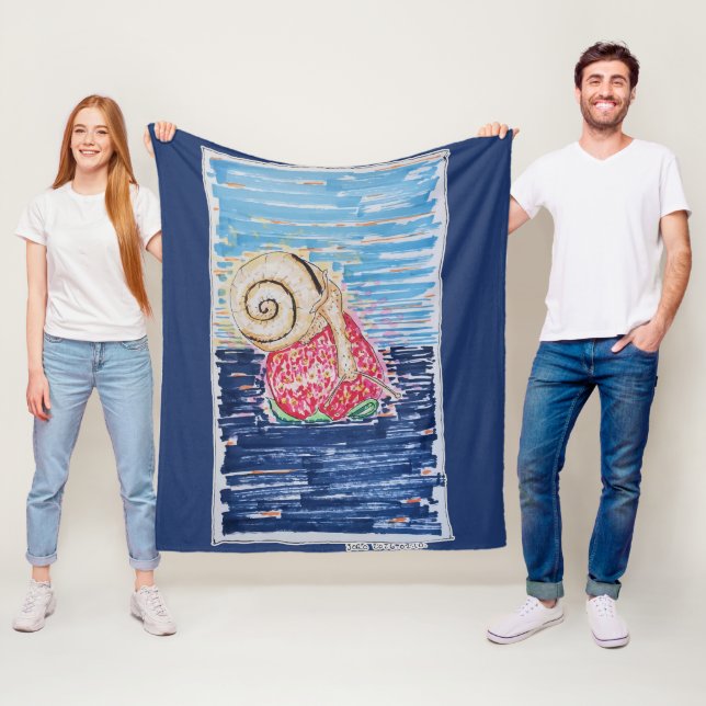 Snail on the Strawberry Fleecefilt (På plats)