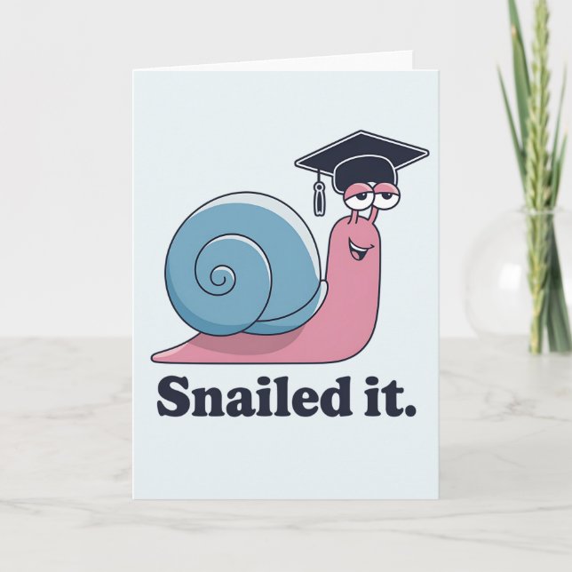 Snailade Det Rolig Snigel Examen Hatt Examinerad Kort (Framsida)