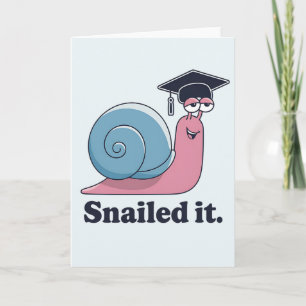 Snailade Det Rolig Snigel Examen Hatt Examinerad Kort