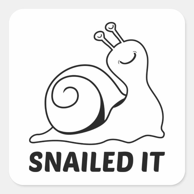Snailed It Fyrkantigt Klistermärke (Framsida)
