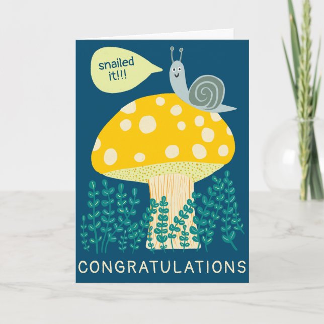 SNAILED IT Magic Mushroom ANPASSNINGSBAR Gratulera Kort (Framsida)