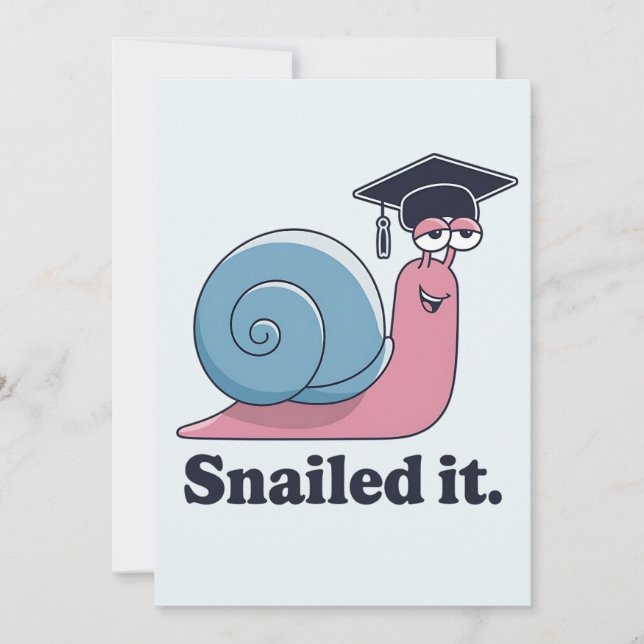 Snailed It Rolig Snigel Examen Hatt Examinerad Inbjudningar (Framsida)