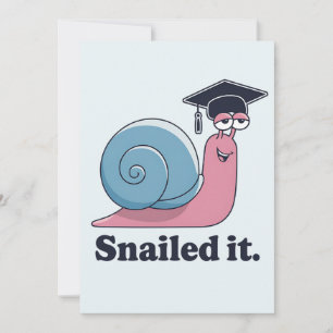 Snailed It Rolig Snigel Examen Hatt Examinerad Inbjudningar