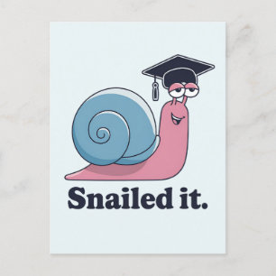 Snailed It Rolig Snigel Examen Hatt Examinerad Vykort
