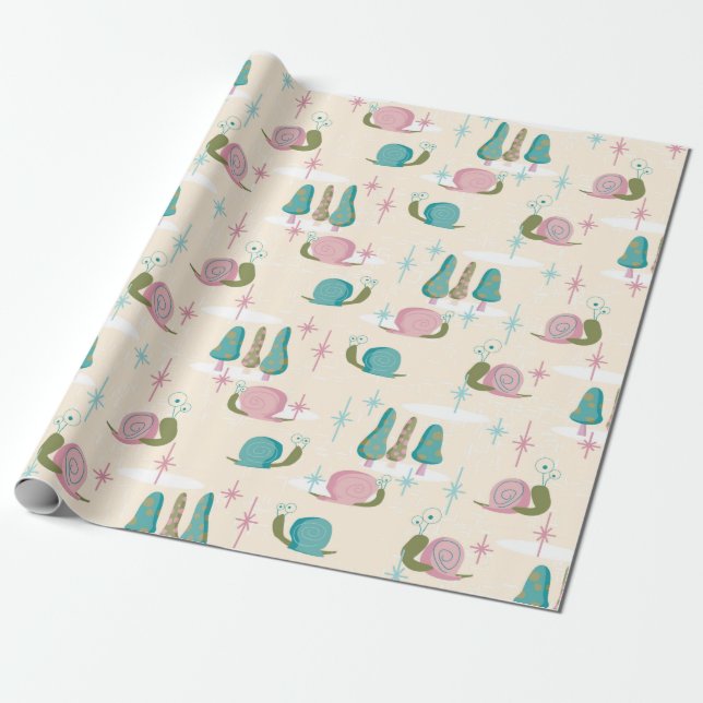 Snaily Snigel - MidCentury Retro - STORA  — Presentpapper (Utrullad)
