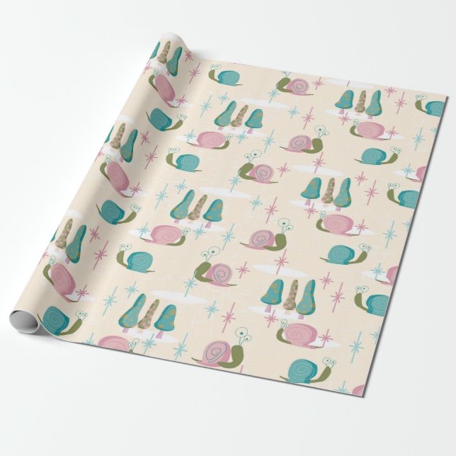 Snaily Snigel - MidCentury Retro - STORA  — Presentpapper (Utrullad)