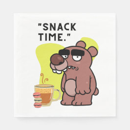 SNAK TIME!- ANIMAL-FUNNY- COFFEE-COOKIES PAPPERSSERVETT