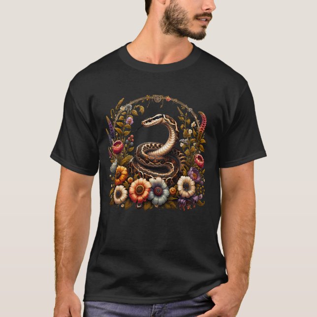 Snake Aesthetic Boho Blommigt Botanical Hiking T Shirt (Framsida)
