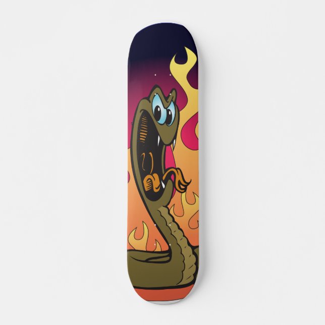 Snake and Flames Skateboard Bräda 21,5 Cm (Framsida)