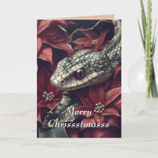 Snake and Poinsettia-julkort Kort