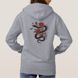 Snake and Ro Hoodie - Gothic Blommigt Design T Shirt