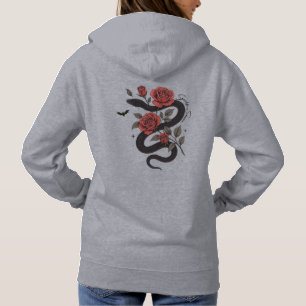 Snake and Ro Hoodie - Gothic Blommigt Design T Shirt