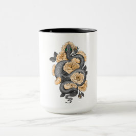 Snake and yellow roses mugg