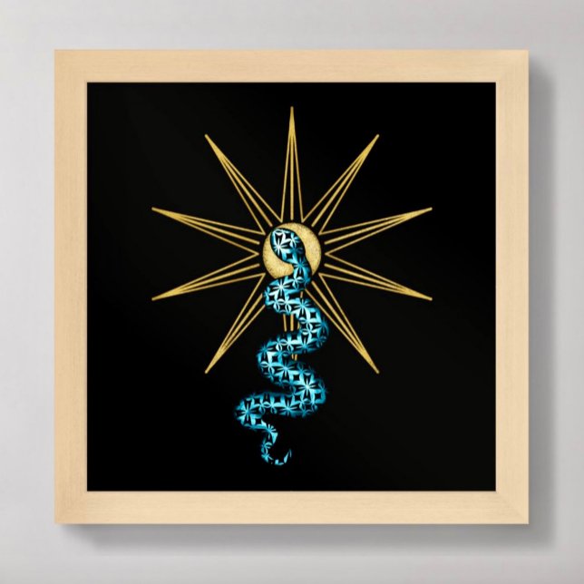 Snake Andlig wall art Stars guld blue black Poster (Skapare uppladdad)