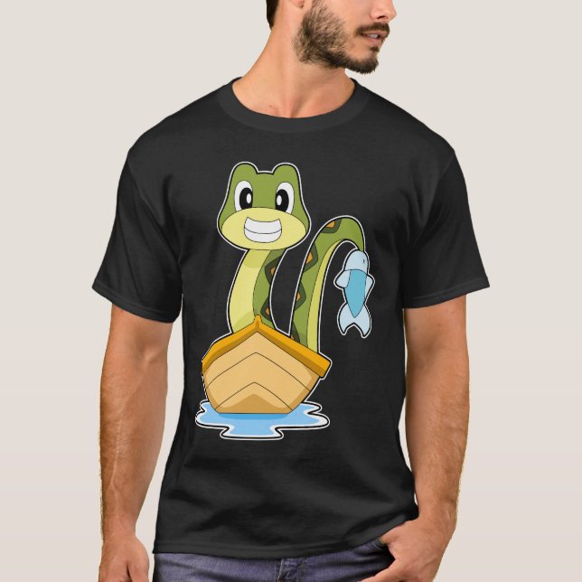 Snake Angler Fish Fishing T Shirt (Framsida)